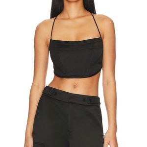 NWT L'Academie Danica Corset Top in Black